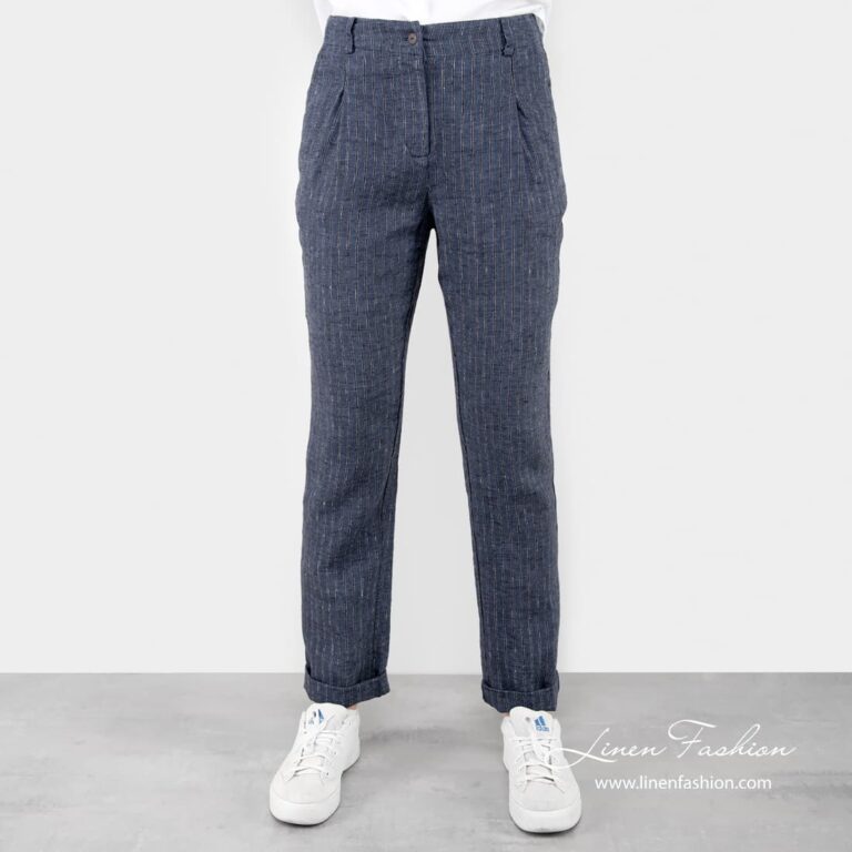 POKI blue striped pants.