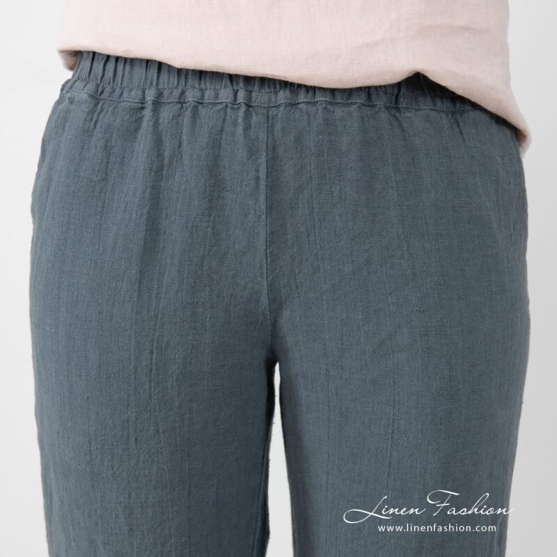 VERONA bluish grey linen pants, loose fit