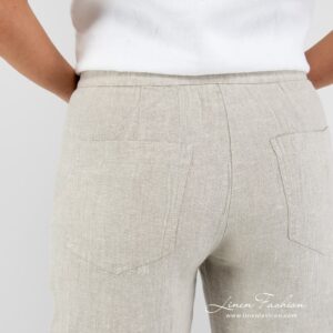 100% linen pants in light grey.