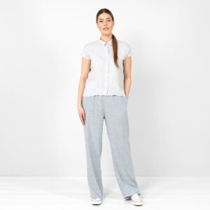 Light greyish-blue Linen Pants, 52% linen 48% viscose