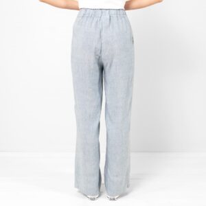Light greyish-blue Linen Pants, elastic waist