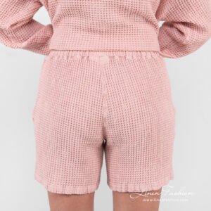 pink shorts linen cotton from backside.