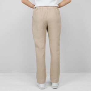 sand linen pants from backside