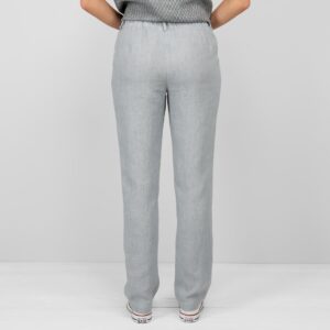 light grey linen pants from backside