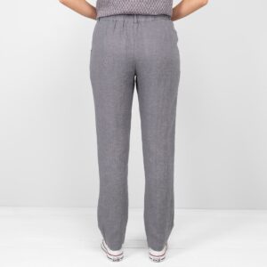 dark grey linen pants from backside