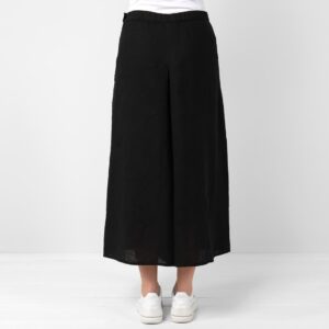 Black linen culottes, 100% linen