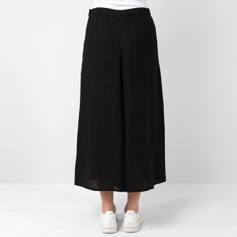 Black linen culottes, 100% linen