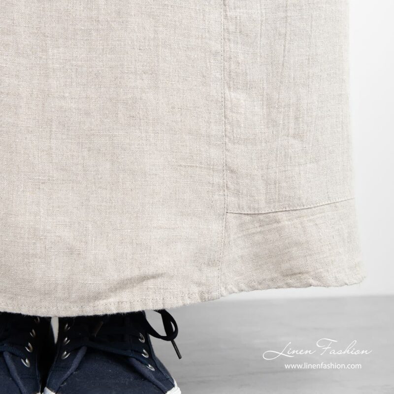 100% linen skirt in light grey.