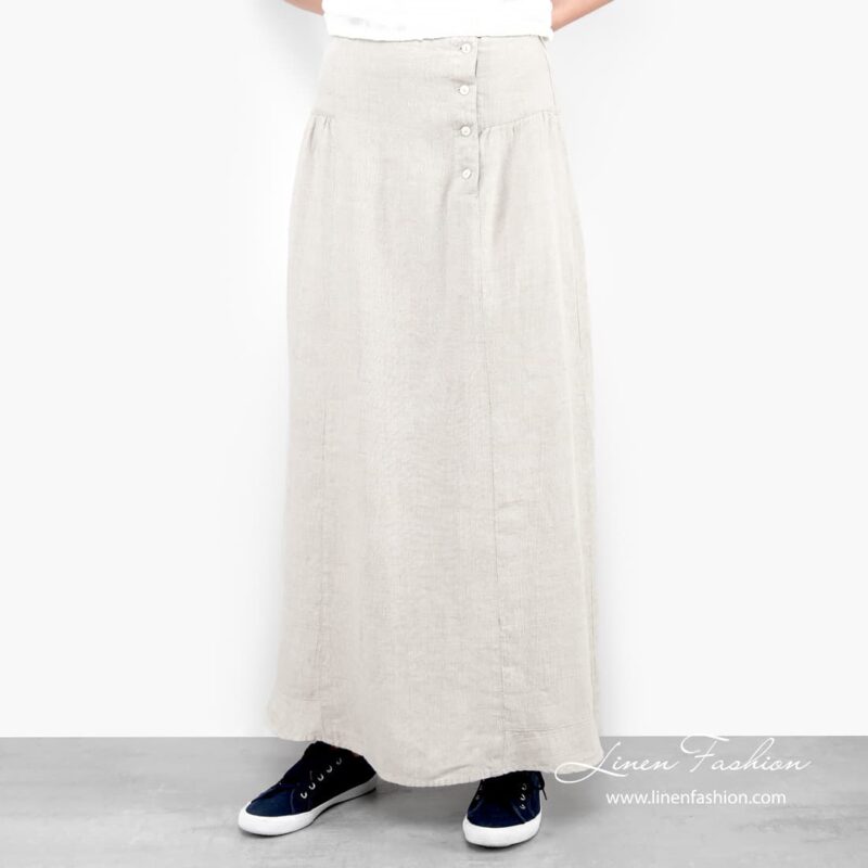 Light grey skirt.