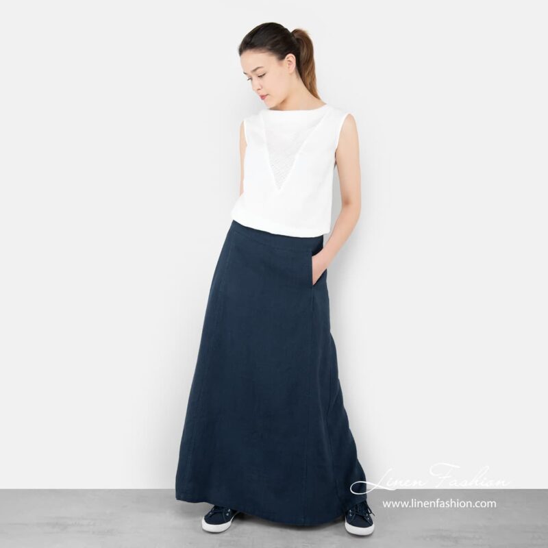 Navy skirt, EVA.