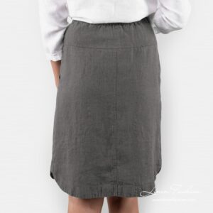 100% linen skirt in grey.