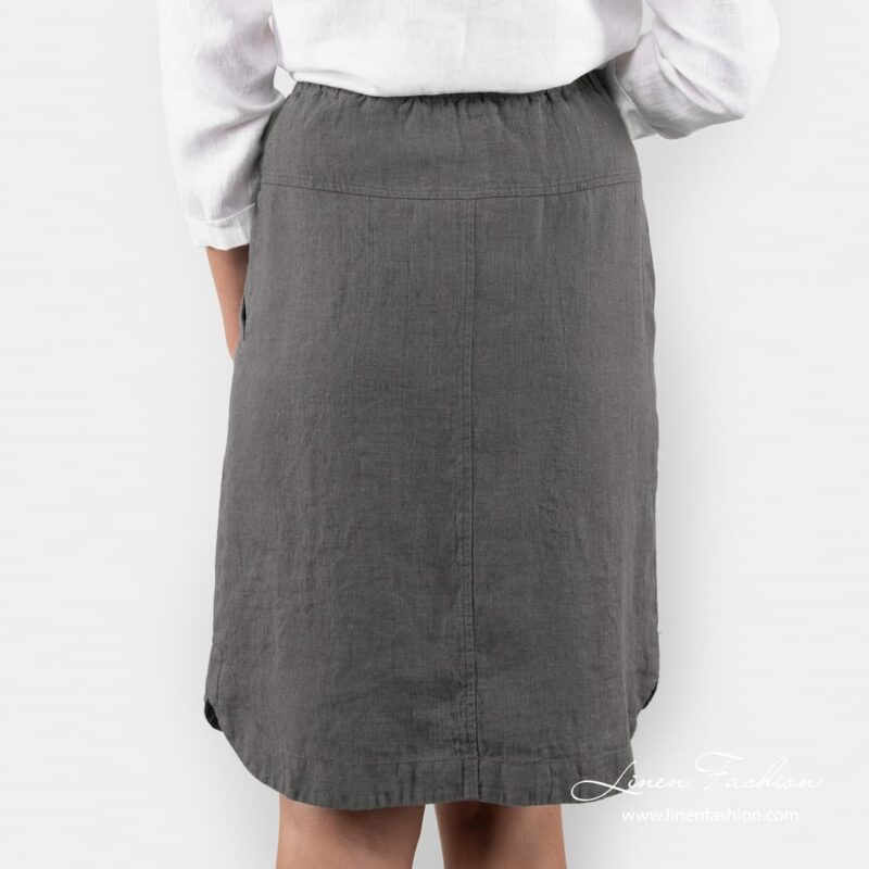 100% linen skirt in grey.