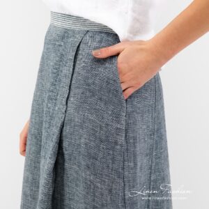 AZORA blue linen skirt.