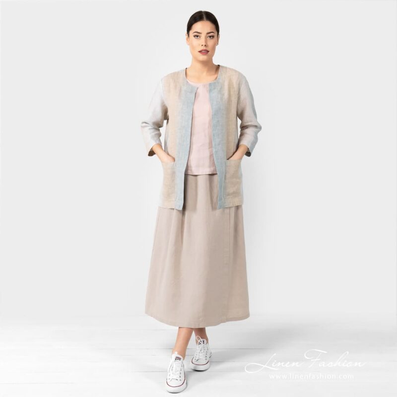 LUNGO wrap type light grey skirt