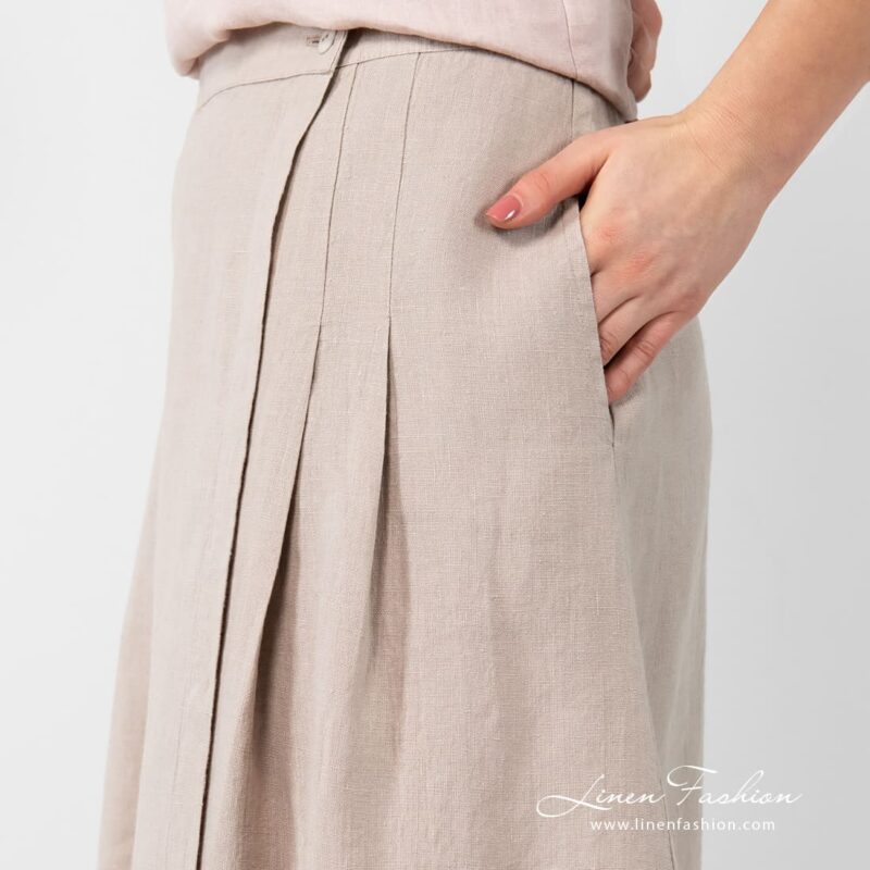 LUNGO light grey skirt with pleats
