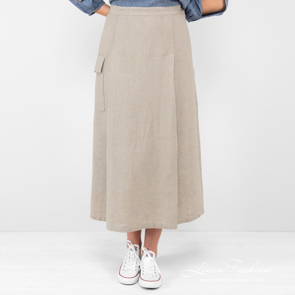 long beige skirt linen.