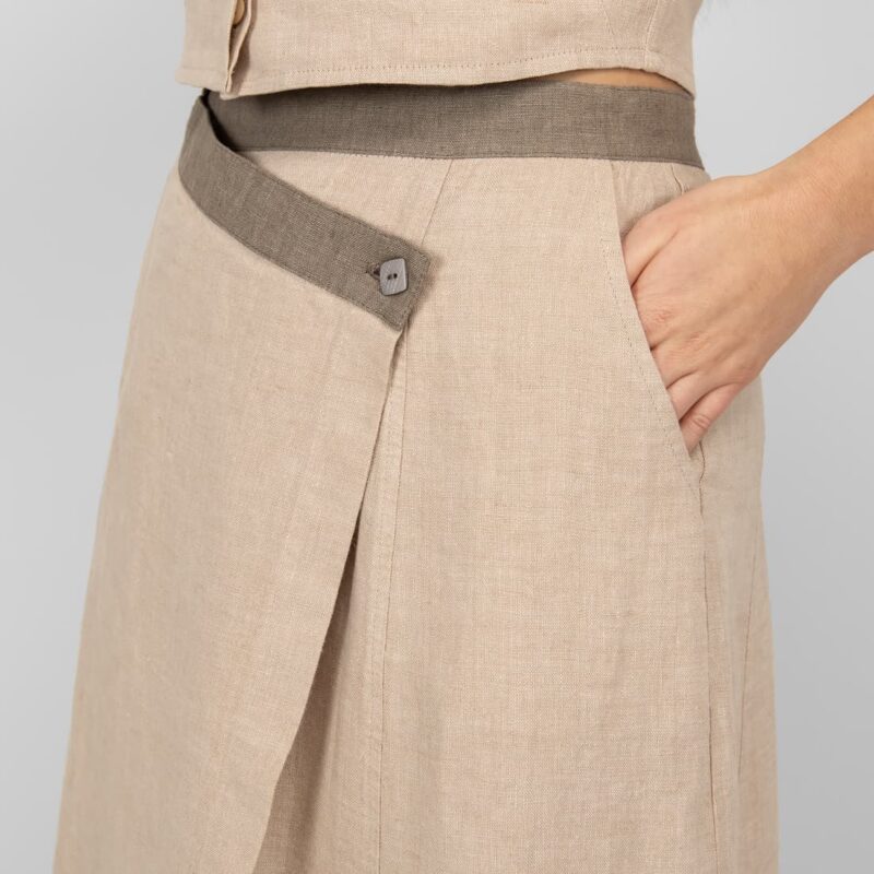 sand linen skirt wrap type