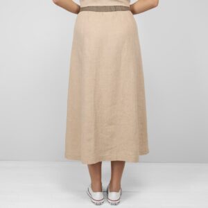 sand linen skirt from backside