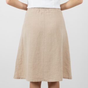 sand linen skirt from backside