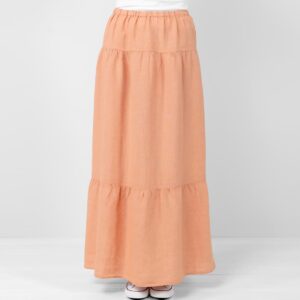 Linen light orange skirt