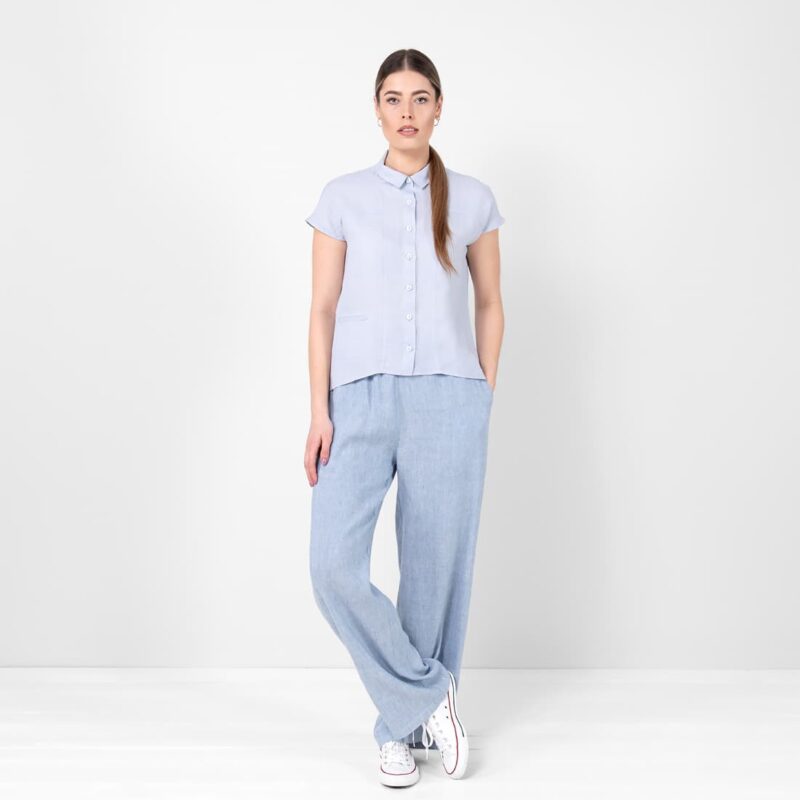 Linen bluish-grey shirt, 100% linen