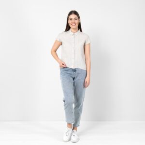 Beige linen shirt, 100% linen