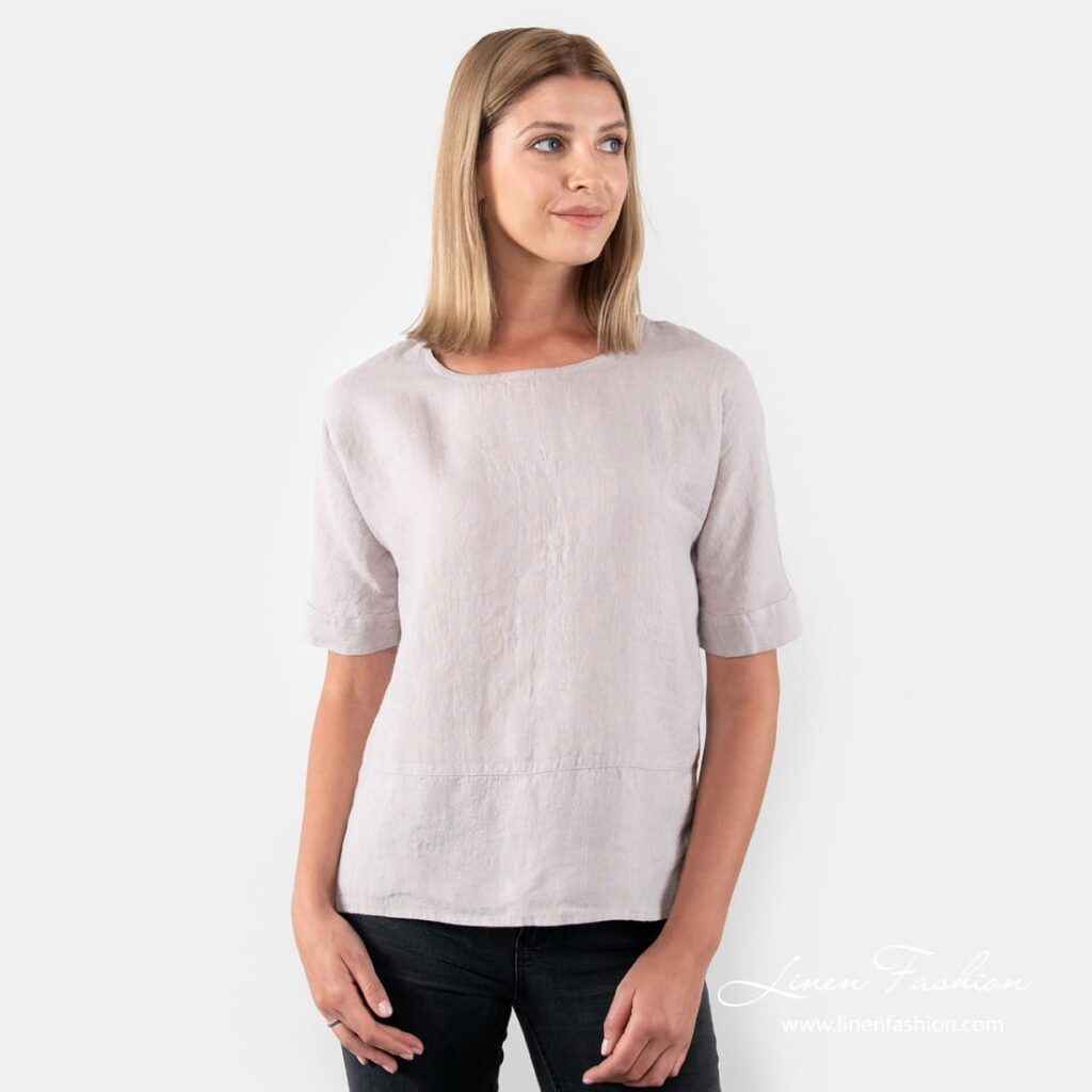 IBIZA greyish rose linen blouse