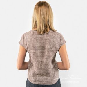 SAINT TROPEZ brown linen blouse back side