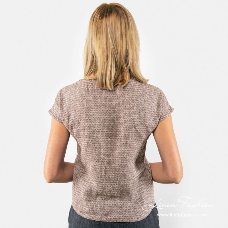 SAINT TROPEZ brown linen blouse back side