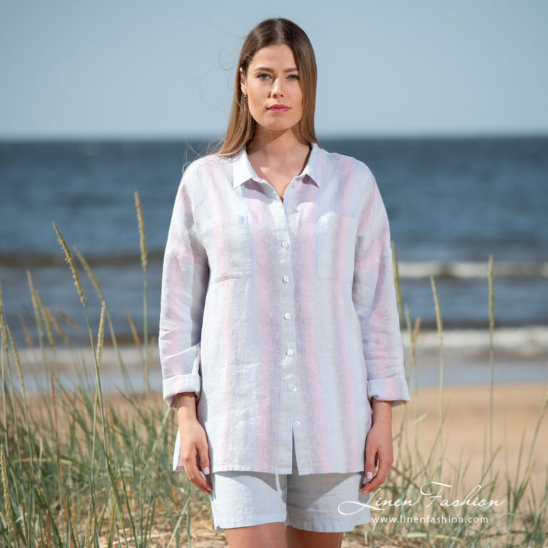 linen striped blouse.