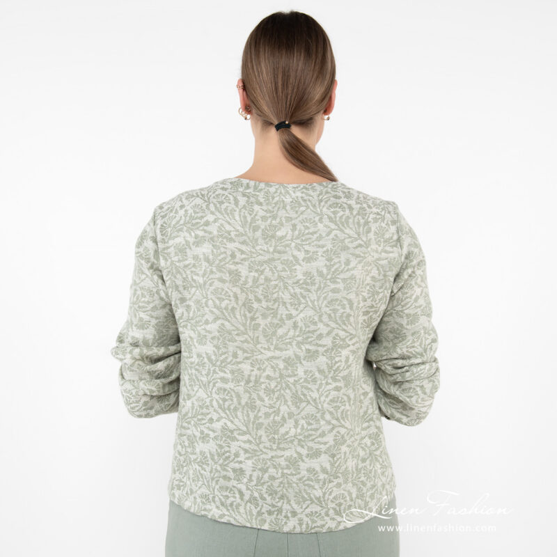 green flower blouse from backside.