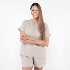 beige linen blouse washed.
