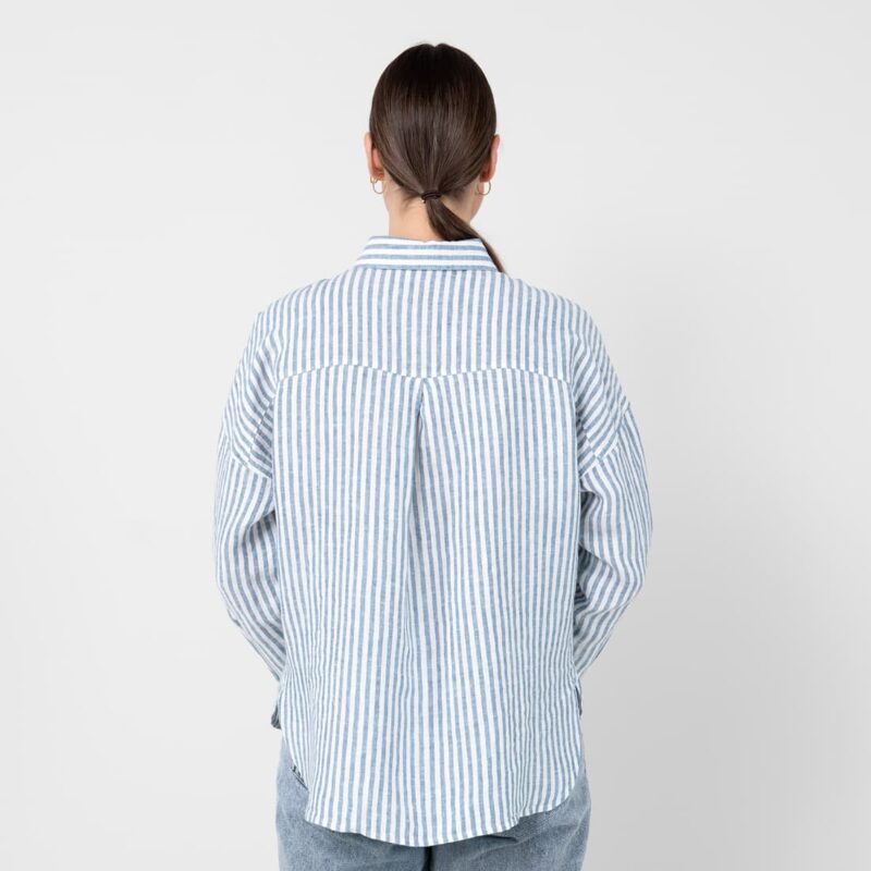 Striped blue linen shirt