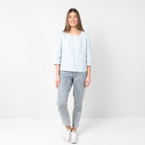 Light blue linen blouse