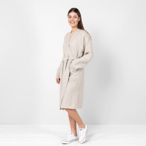 100% linen robe for women, natural