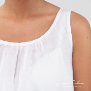 BAHAMA Nocna koszulka biała 10 BAHAMA white linen nightgown pleats