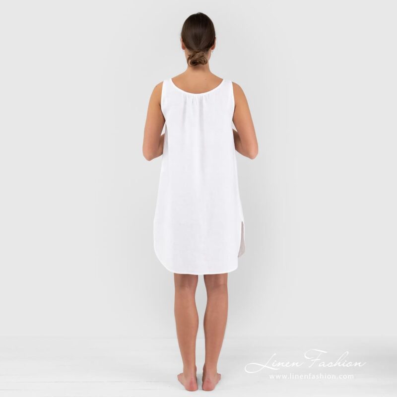 BAHAMA white linen nightgown back side
