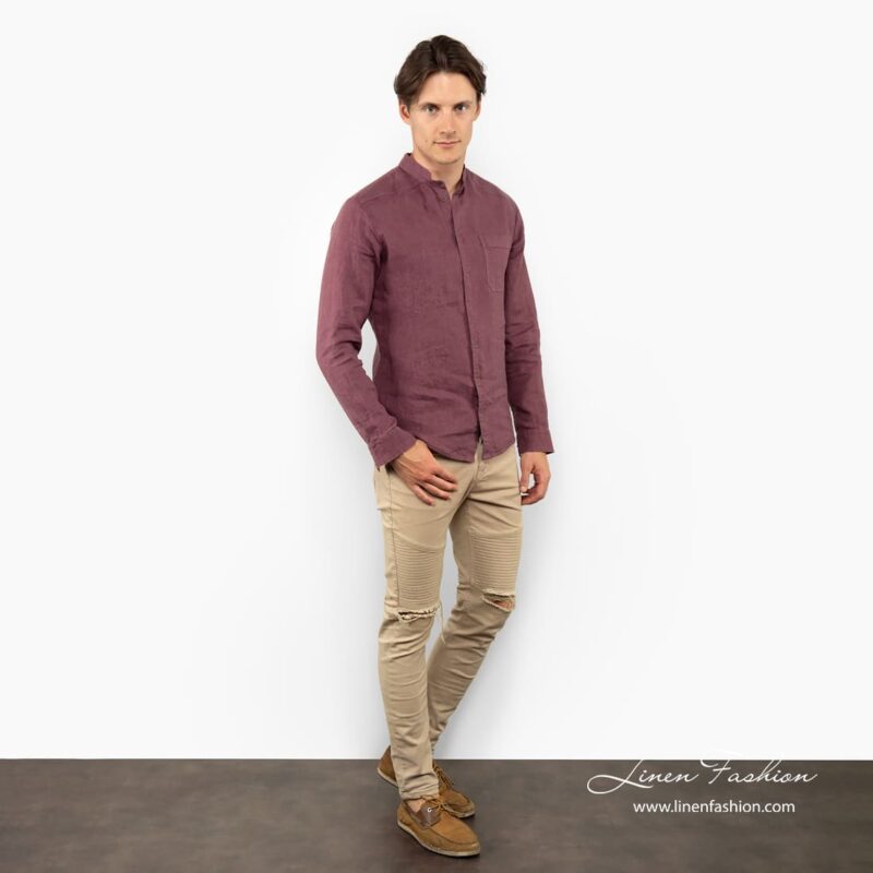 ANDY cherry linen shirt full size