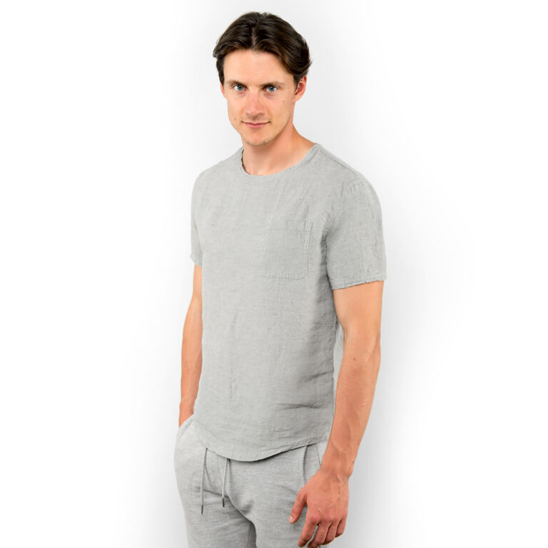 Simple grey linen men's shirt