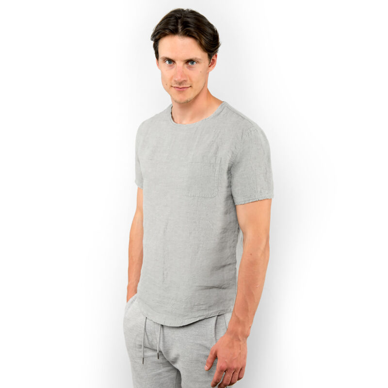 Simple grey linen men's shirt
