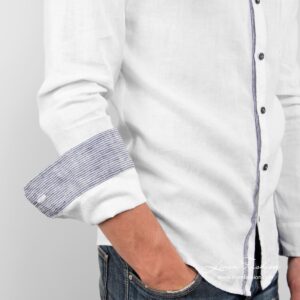 SAN MARINO white linen shirt sleeves