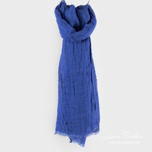 Linen shawl in blue color.