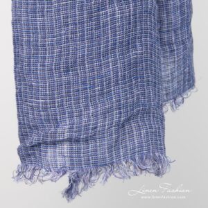 LOTTO MINI Szalik fioletowy 6 Linen violet scarf fringes