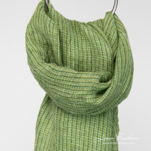 LOTTO MINI Szalik zielony 4 Green linen checked scarf
