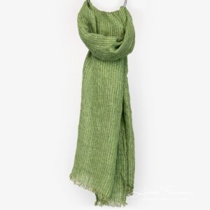 LOTTO MINI Szalik zielony 5 Green linen checked scarf full size