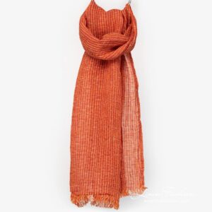 LOTTO MINI Szalik pomarańczowy 5 Linen ginger orange scarf full size