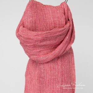 LOTTO MINI Szalik różowy 4 Pink linen scarf