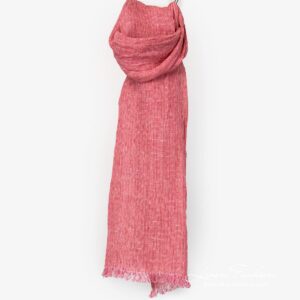 LOTTO MINI Szalik różowy 5 Pink linen scarf full size