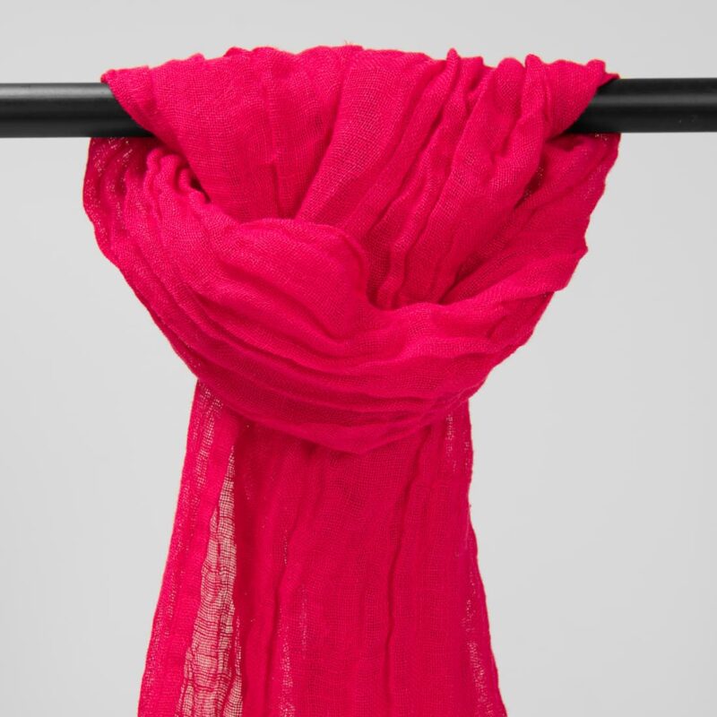 cyclamen linen shawl; washed