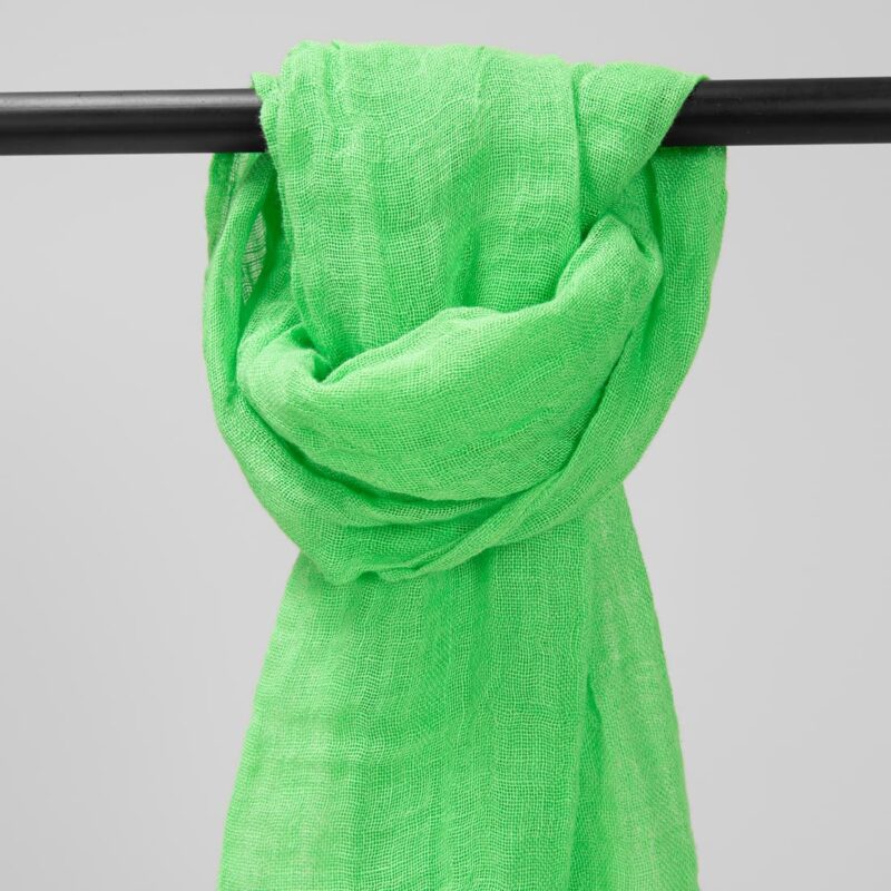 bright green linen shawl; washed